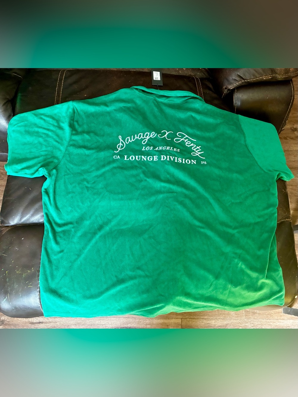 BNWT Savage X Fenty Men's Emerald Green Lounge Division Polo
